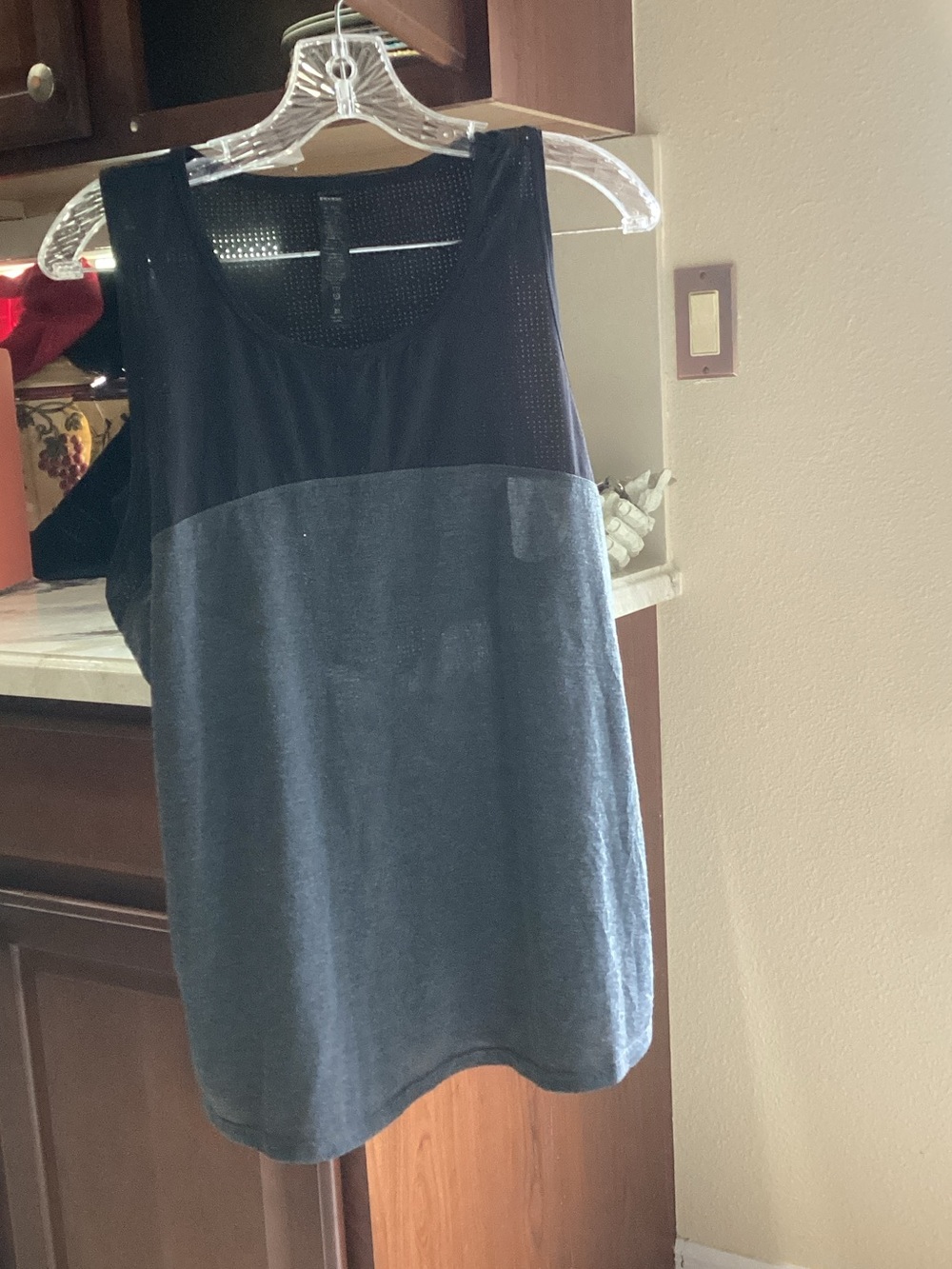 Reebok Black and Charcoal Two-Tone Performance Tank